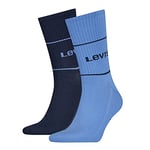 Levi's Logo Sport Unisex Short Cut Socks 2 Pack, Blue Combo, 39 Regular