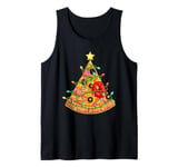 Funny Pizza on Earth Christmas Tree Merry Crust-mas Pizzamas Tank Top