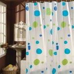 Rideau de douche Plastique PVA 180x200cm Motifs Bleu  Vert  Anneaux inclus MSV