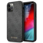 GUESS 4G Metal Gold Logo - Iphone 12/12 Pro , harmaa