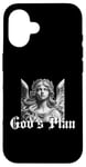 Coque pour iPhone 16 Statue d'ange God's Plan – Pour homme, femme, adolescent