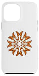 Coque pour iPhone 13 Pro Max Petit papillon – Motif floral mandala orange