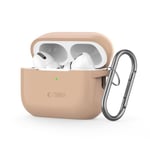 Tech-Protect Apple Airpods Pro 1/2 Skal Silikon Hook - Cafe Latte