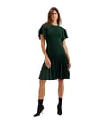 Ted Baker WMD-alenha-Knitted Angel Sleeve Mini Dress Robe d'affaires décontractée, Vert foncé, 40 Femme