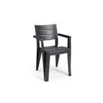 Julie Chaise Empilable en Polypropylène Effet Bois Graphite CM 61, 5x58x79 De