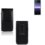 Belt pouch Case for Sony Xperia 10 II black Case Leather Slim Clip Artificial