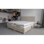 Ensemble complet Boxspring avec sommiers électriques 160x200 cm CONFORT HOTEL  beige 160 x 200 cm