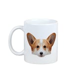 Pembroke Welsh Corgi - mugg med ett foto och inskriptionen av en geometrisk Art-Dog-hund