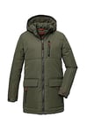 killtec Garcon Parka matelassée à capuche/veste d'hiver déperlante KOW 135 BYS QLTD PRK, dark olive, 128, 39877-000