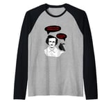 Edgar Allan Poe Boy and Raven Raglan Baseball Tee