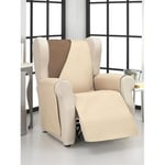 ECOMMERC3 Housse de Fauteuil 1 Place Relax Confort Maximum et Ajustement Complet - Housse pour Fauteuil 1 Place et Fauteuil Relax Couleur Beige/Marron