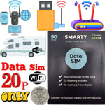 New Latest SMARTY Unlimited Data (£20) UK Pay As You Go PAYG SIM Card-WiFi-MiFi