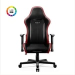 Diablo X-ST4RTER Gaming Chair Gamer Fåtölj Ergonomisk kontorssits 2D Tygöverdrag Armstöd (svarta (LED))