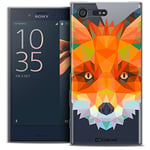 Caseink - Coque Housse Etui pour Sony Xperia X Compact/Mini [Crystal Gel HD Polygon Series Animal - Souple - Ultra Fin - Imprimé en France] Renard