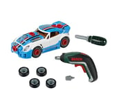 Theo Klein 8630 Bosch Car Tuning Set I Car That Can be Dismantled with Tuning Accessories I With Battery-Powered Cordless Screwdriver I Packaging Dimensions: 30 cm x 6.5 cm x 25 cm