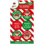 Elf Badges - 6 Pack Christmas Naughty List Nice Elves Good Behaviour Kids