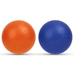 URAQT 2 Pièces Balles de Massage, Balle Lisse Lacrosse, Massage de Trigger Point, Boule Myofasicale, Lacrosse massage ball pour la relaxation musculaire ultime, l'automassage, Bleu + Orange