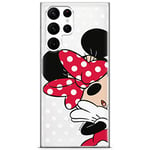 ERT GROUP mobile phone case for Samsung S22 ULTRA original and officially Licensed Disney pattern Minnie 003 optimally adapted to the shape of the mobile phone, partially transparent