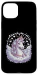 Coque pour iPhone 15 Plus licorne imaginative avec des étoiles