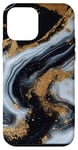 iPhone 12 mini Elegant White Abstract Black Stone Design Case