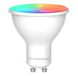Homcloud GU10 Wi-Fi Smart LED Spot dimmable, Multicolore + Blanc chaud, 5.5W encastré pour lampes et appliques, contrôle avec APP, Smart Life, Alexa ou Google