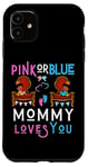 Coque pour iPhone 11 Rose ou bleu Mommy Loves You sexe révéler maman fête prénatale