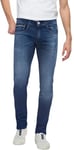 Replay men's Grover straight-fit jeans with stretch, blue (Medium Blue 009), 36W / 32L