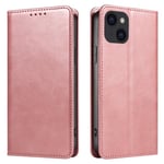 Plånboksställ Telefon Fodral Skal för iPhone 15 - Rose Gold Rosa guld