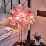 Led Fjäderlampa Bordslampa Liten Nattlampa Sovrum Flickhjärta Sänglampa 1 pc Pink