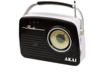 Akai Apr-11Bblk, Bärbar, Analog, Am, Fm, 87,5 - 108 Mhz, 530 - 1600 Khz, 2 W