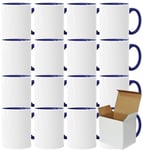 Lot de 12 tasses de sublimation sans impression de qualité AAA | Individuelles ou en lot | Tasse photo pour impression par sublimation thermique | Tasses vides pour presse à chaleur - Bleu