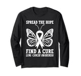 Spread The Hope Find A Cure Lung Cancer Awareness Ribbon Long Sleeve T-Shirt