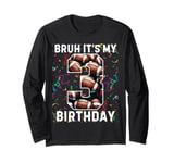 Bruh It's My 3rd Birthday 3 Year Old Football Player Long Sleeve T-Shirt