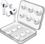 Embouts pour Airpods Pro et Airpods Pro 2 (2e Génération) avec Trou de Réduction du Bruit, Embout en Silicone de Rechange Airpods Pro avec Boîte de Rangement Portable (S/M/L 6 Paires)