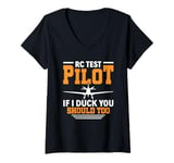 Womens I May Crash, But I Do It In Style Remote Control RC Plane V-Neck T-Shirt