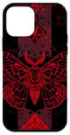 Coque pour iPhone 12 mini Rouge Art Déco Géométrique Death Moth Dark Goth Girl Fantaisie