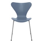 Fritz Hansen - Sjuan 3107 Dusk Blue Färgad Ask/Silver Grey - Ruokapöydän tuolit - Arne Jacobsen - Sininen - Metalli/Puu