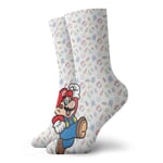 LREFON Chaussettes de Compression Su-per Mario Socks Crew Drôle Casual Unisexe Impression Cheville Sport Sock