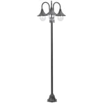 Lyktstolpe vidaxl - För trädgård e27 220 cm aluminium 3 lyktor brons aluminiumram lampskärm i pvc