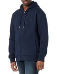 GANT Men's REG Tonal Shield Full Zip Hoodie Hooded Sweatshirt, Evening Blue, L