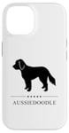 Coque pour iPhone 14 Silhouette noire Aussiedoodle Chien