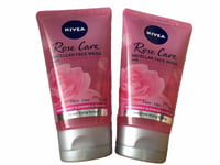 Nivea Micellar Rose Care 2x150ml Face Wash with Organic Rose Water 150ml Cleanse