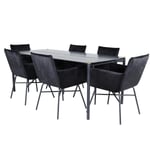 Venture Home Matgrupp Paris matbord och Annika matstol Pelle Dining Table - Black / black Black+Pippi Chair Blac GR22316