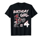 Motocross 4th Birthday Girl 4 Year Old Dirt Bike T-Shirt