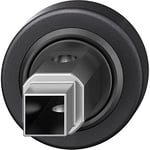 FSB 0 34 0001 71101 0810 Poignée de fenêtre ronde avec rosette de pont en aluminium noir mat, argent