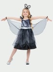 Tu 3 Piece Gothic Moth Dress Up Costume 5-6 years Black Years