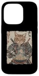 Coque pour iPhone 14 Pro Samurai Cat Loves Ramen Anime Drôle Anime Art Japonais Samouraï