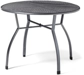 greemotion Table de jardin ronde Toulouse de 100 cm de diamètre – Table ronde grise en acier – Table extérieure pour 4 personnes - Table à manger design – Table moderne inoxydable