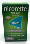 Nicorette Gum Original Flavour, 4mg x 105 Pcs EXP: 08/2027