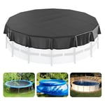 VEVOR Bâche Piscine Ronde, Couverture Solaire pour Piscine Hors Sol 5,48 m Housse de Sécurité d'hiver en PVC Imperméable Résistant au Soleil avec Cordon de Serrage pour Protection de Piscines, Noir